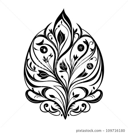 Ornament Arabesque design element illustration black Ornament Arabesque design element illustration black 109716180