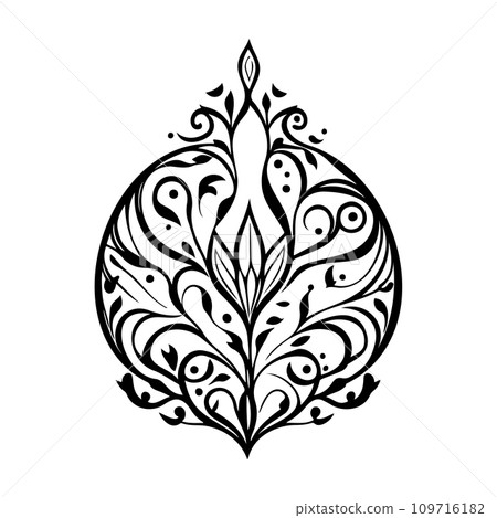 Ornament Arabesque design element illustration black 109716182