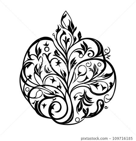 Ornament Arabesque design element illustration black 109716185