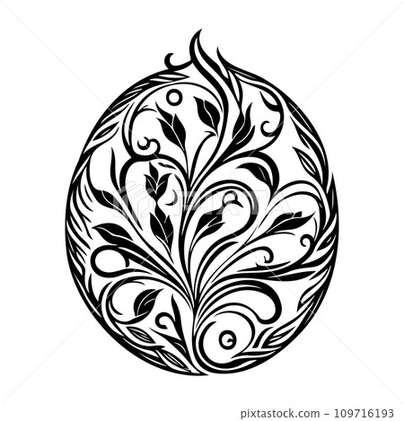 Ornament Arabesque design element illustration black Ornament Arabesque design element illustration black 109716193