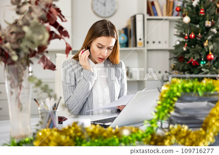 Sad office worker made mistake in document Sad office worker made mistake in document 109716277