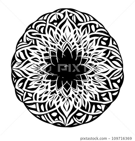 luxury mandala pattern Islamic ornament design element illustration black luxury mandala pattern Islamic ornament design element illustration black 109716369