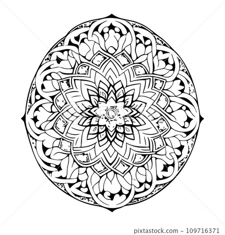 luxury mandala pattern Islamic ornament design element illustration black luxury mandala pattern Islamic ornament design element illustration black 109716371