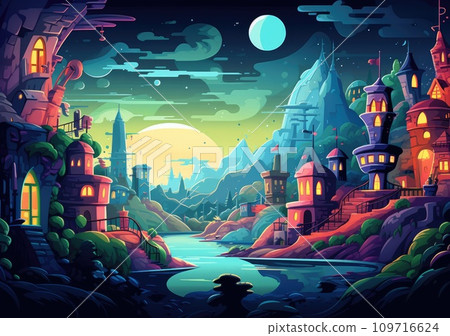 Magical World with This Adorable in a Beautiful Nature Background. 109716624