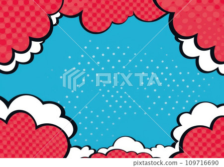 Pop art comic background lightning blast halftone dots. Cartoon Pop art comic background lightning blast halftone dots. Cartoon 109716690