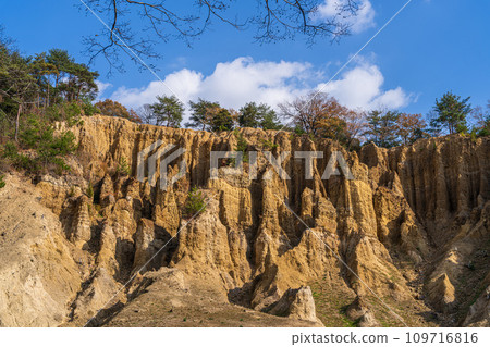 [Awa City, Tokushima Prefecture] Earthen pillars of Awa [Hatodake] 109716816