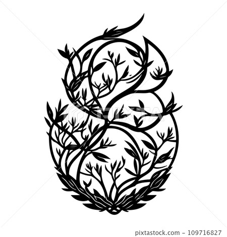chinese asian ornament design element illustration black 109716827