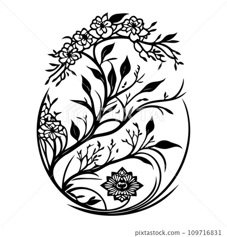 chinese asian ornament design element illustration black chinese asian ornament design element illustration black 109716831
