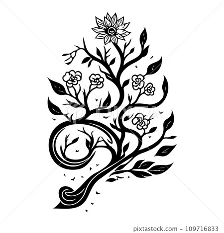 chinese asian ornament design element illustration black chinese asian ornament design element illustration black 109716833