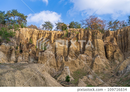 [Awa City, Tokushima Prefecture] Earthen pillars of Awa [Hatodake] 109716834