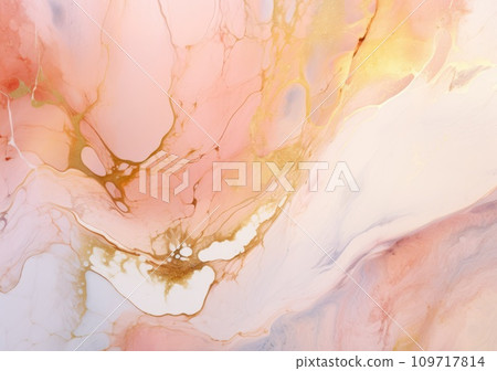 Liquid marble painting background design with gold glitter dust texture 109717814