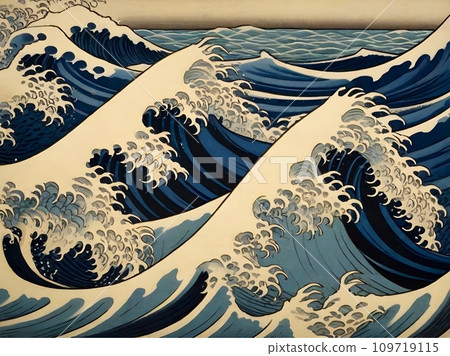 Ukiyo-e style waves “AI generated image” Ukiyo-e style waves “AI generated image” 109719115