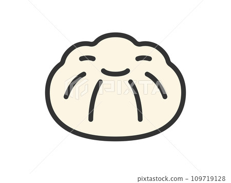 Illustration of Chinese steamed bun icon (line drawing color) Illustration of Chinese steamed bun icon (line drawing color) 109719128