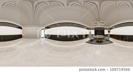 3D illustration of 360 degree rendering featuring modern themed Waiting room. 3D illustration of 360 degree rendering featuring modern themed Waiting room. 109719560