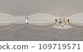 3D illustration of 360 degree rendering featuring modern themed Waiting room. 109719571