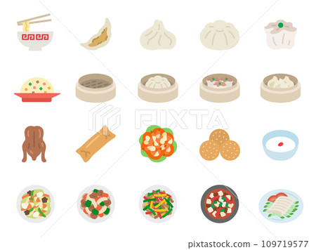 各種中餐圖示的插圖集 109719577