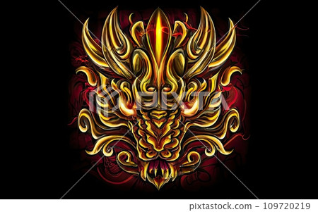Japanese dragon face Japanese dragon face 109720219