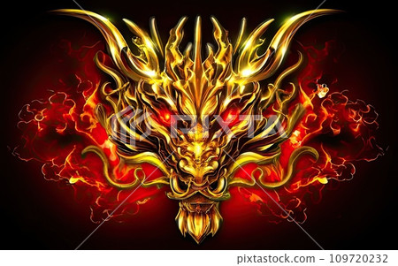Japanese dragon face Japanese dragon face 109720232