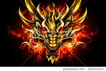 Japanese dragon face Japanese dragon face 109720243