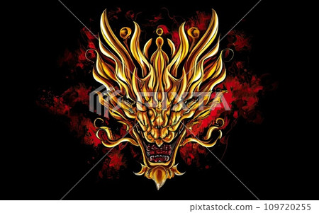 Japanese dragon face Japanese dragon face 109720255