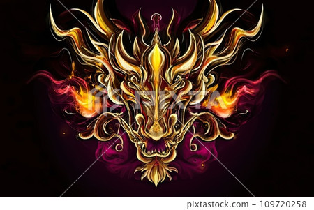 Japanese dragon face Japanese dragon face 109720258