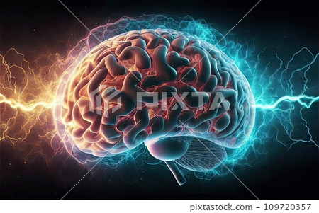 electric current rolling brain  109720357