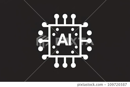 Artificial intelligence AI processor chip icon symbol Artificial intelligence AI processor chip icon symbol 109720387