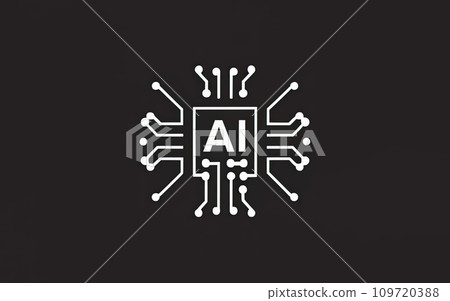 Artificial intelligence AI processor chip icon symbol Artificial intelligence AI processor chip icon symbol 109720388