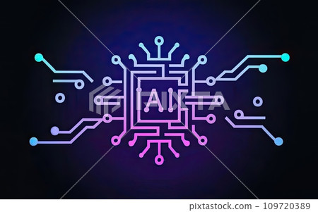 Artificial intelligence AI processor chip icon symbol Artificial intelligence AI processor chip icon symbol 109720389