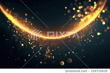 Shimmering golden particles on a dark background for holiday Shimmering golden particles on a dark background for holiday 109720839