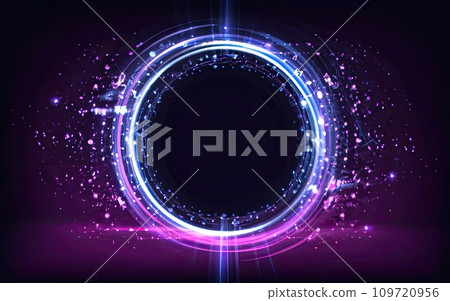 Magic fantasy round light frame  109720956