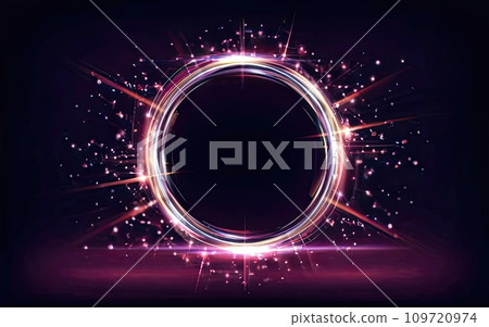 Magic fantasy round light frame  109720974