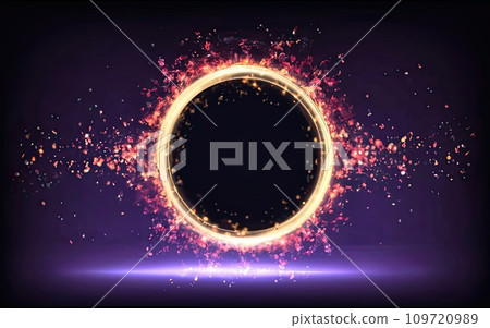 Magic fantasy round light frame  109720989