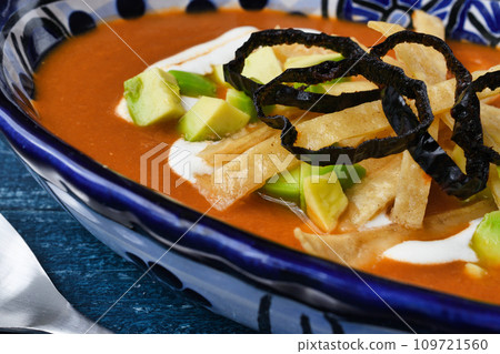 Mexican soup sopa tarasca 109721560