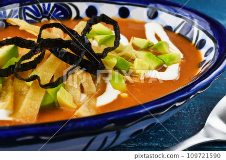 Mexican soup sopa tarasca 109721590