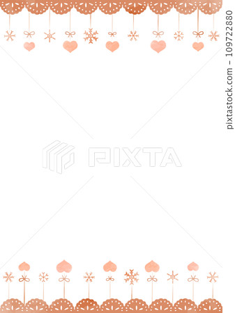 可愛的心和花邊框架 109722880