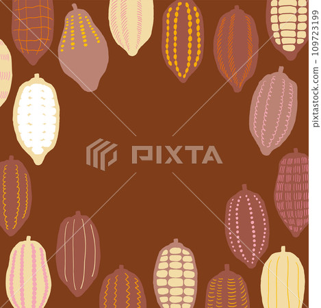 Valentine's hand-drawn frame A made of cacao beans, no text 109723199