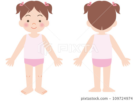 女孩的內衣,正面和背面 女孩的內衣,正面和背面 109724974