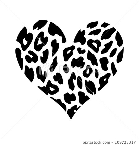 Wild leopard printed heart clipart vector Wild leopard printed heart clipart vector 109725317
