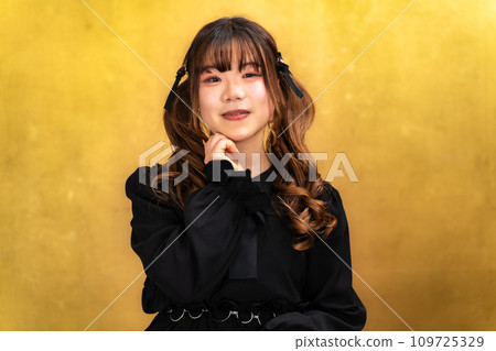 woman in gothic loli clothes woman in gothic loli clothes 109725329