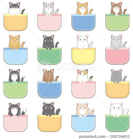 口袋裡的貓_各種圖案的貓_各種顏色的口袋_套裝 109726651