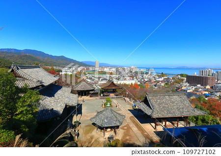 [Shiga Prefecture] Miidera (Onjoji) and Lake Biwa on a clear day 109727102