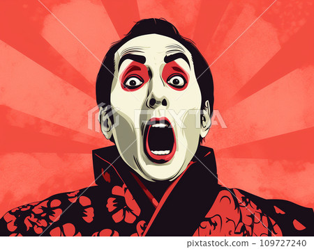 一個穿著和服的驚訝男人 109727240