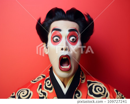 一個穿著和服的驚訝男人 109727241
