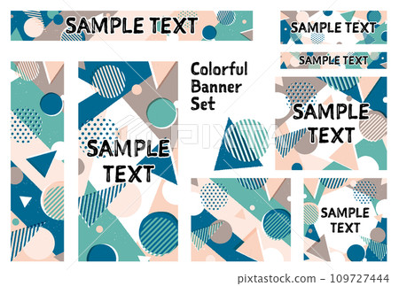 Banner set_Rough Memphis pattern Banner set_Rough Memphis pattern 109727444