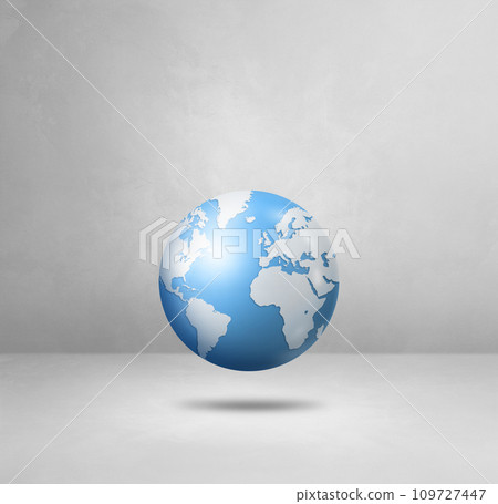 World globe, light blue earth map, isolated on white. Square background World globe, light blue earth map, isolated on white. Square background 109727447