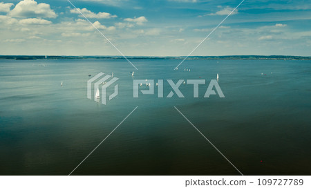 Yachts and sailboats on the Minsk Sea or the Zaslavsky reservoir near Minsk. Belarus Yachts and sailboats on the Minsk Sea or the Zaslavsky reservoir near Minsk. Belarus 109727789
