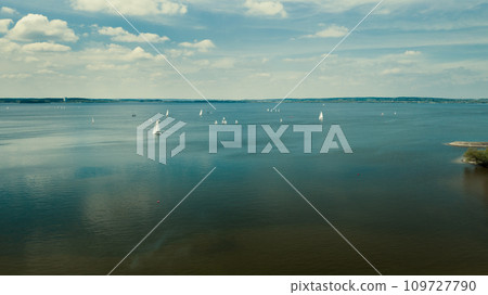 Yachts and sailboats on the Minsk Sea or the Zaslavsky reservoir near Minsk. Belarus Yachts and sailboats on the Minsk Sea or the Zaslavsky reservoir near Minsk. Belarus 109727790