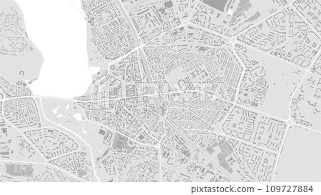 Background Ternopil map, Ukraine, white and light grey city poster. Vector map with roads and water. Widescreen proportion, flat design roadmap. 109727884