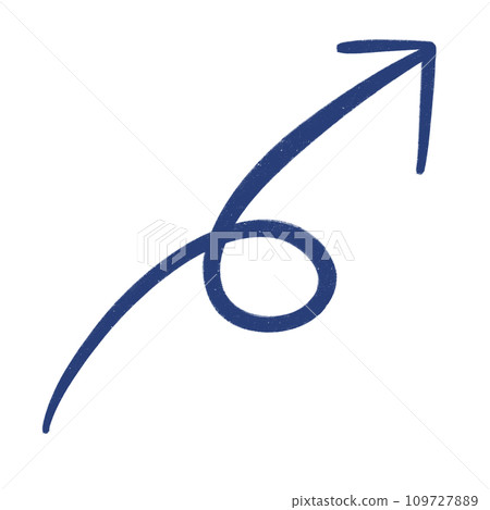 Blue Arrow Line Upward Curved Arrow Sketch Arrow Line Element 109727889